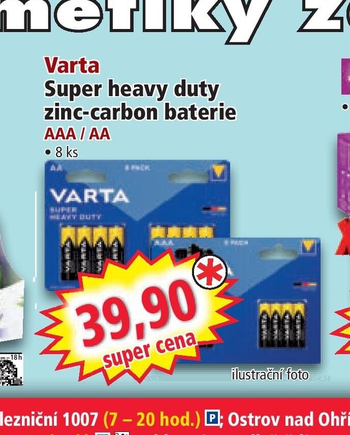 Varta Super heavy duty zinc-carbon baterie