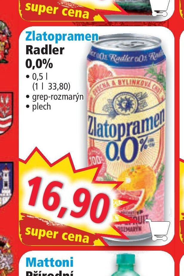 Zlatopramen Radler 0,0%