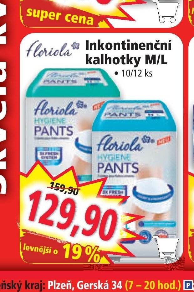 floriola Inkontinenční kalhotky M/L