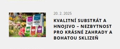 KVALITNÍ SUBSTRÁT A HNOJIVO - NEZBYTNOST PRO KRÁSNÉ ZAHRADY A BOHATOU SKLIZEŇ