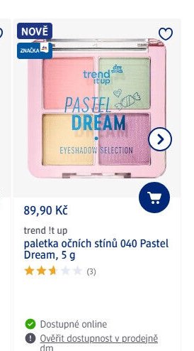 trend !t up paletka očních stínů 040 Pastel Dream, 5 g