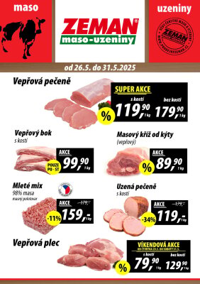 aktuální leták ZEMAN maso - uzeniny 26.5.2025-31.5.2025