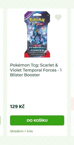 Pokémon TCG: Scarlet & Violet Temporal Forces - 1 Blister Booster