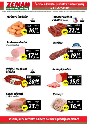aktuální leták ZEMAN maso - uzeniny 2.6.2025-7.6.2025