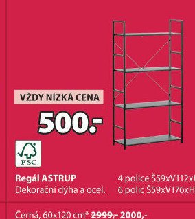 Regál ASTRUP 4 police