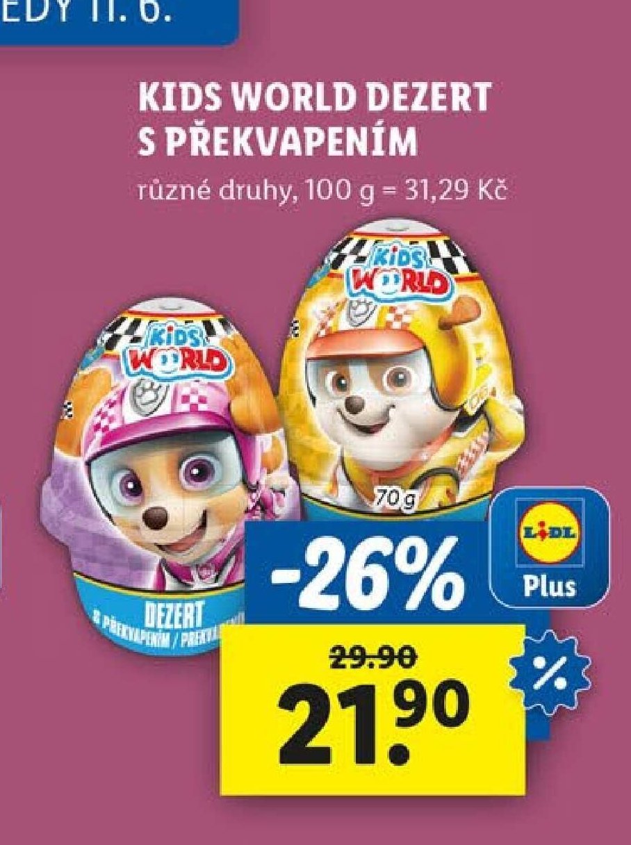 Kids World dezert s překvapením