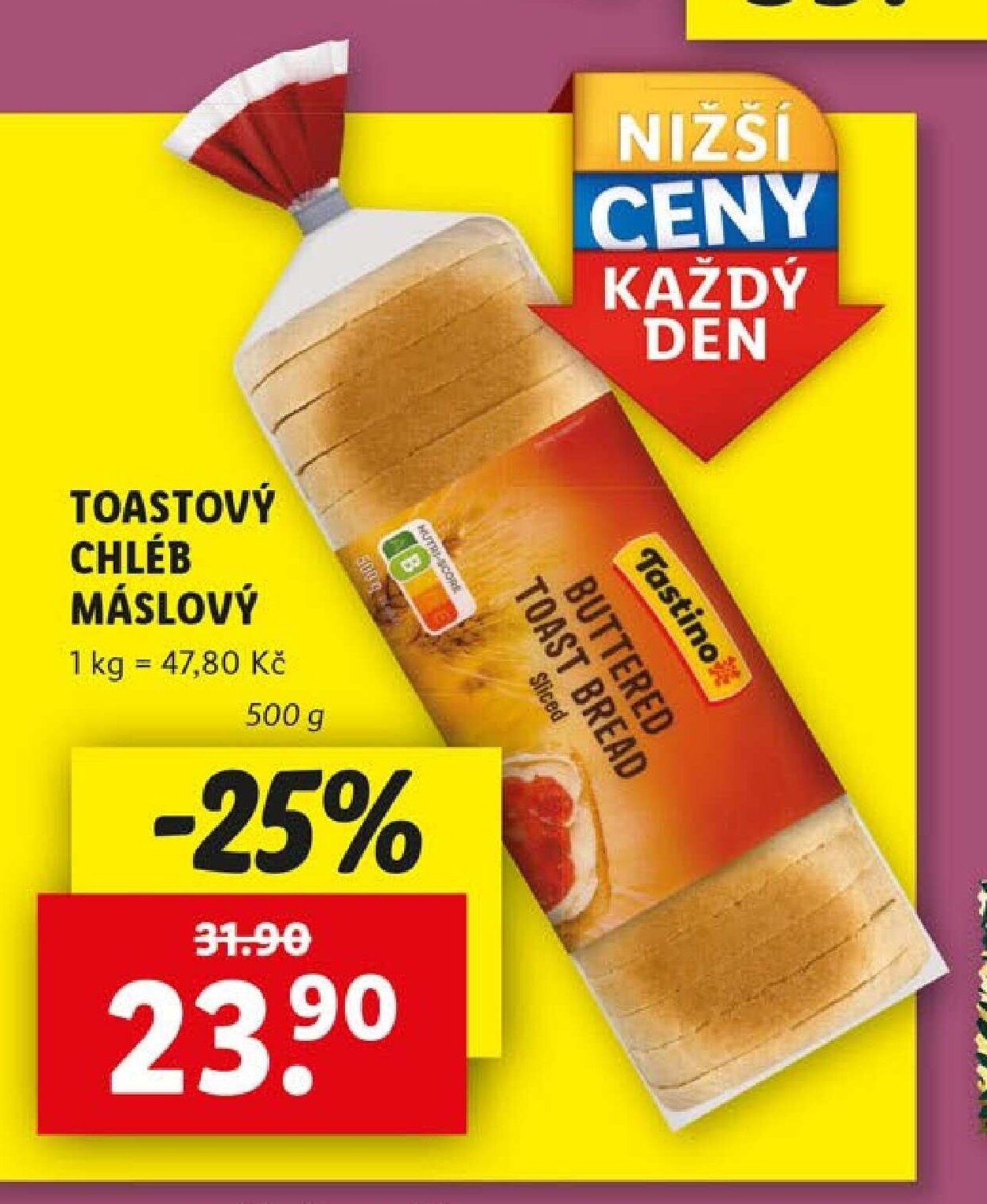 Tastino Toastový chléb máslový