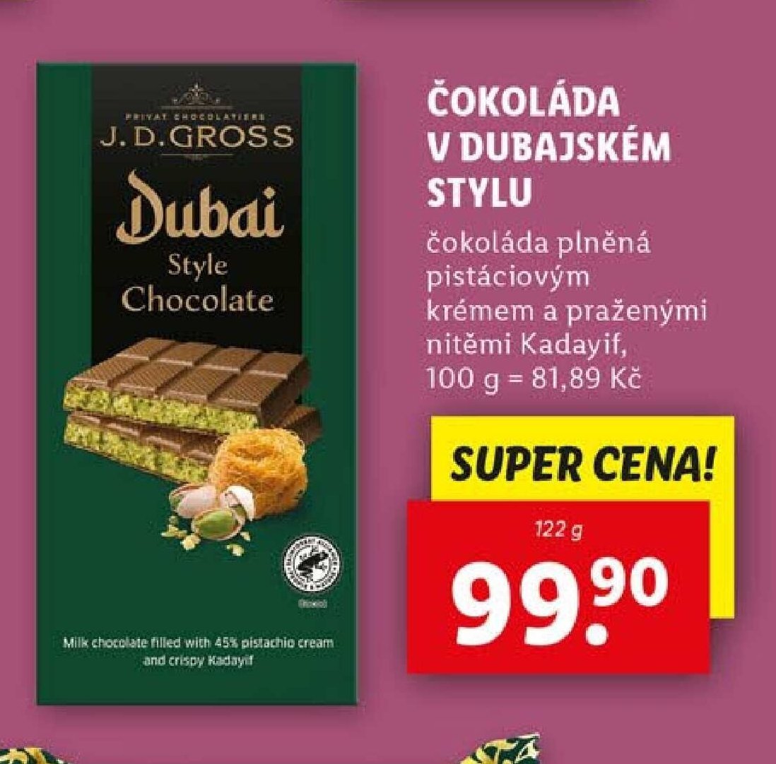 J.D. Gross Čokoláda v dubajském stylu
