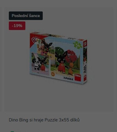 Dino Bing si hraje Puzzle 3x55 dílků