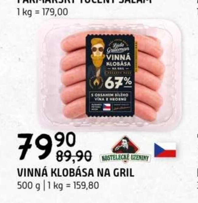 Vinná klobása na gril