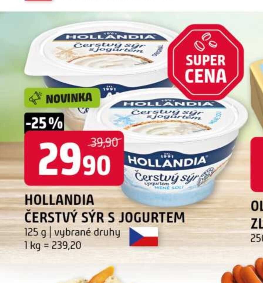 HOLLANDIA ČERSTVÝ SÝR S JOGURTEM