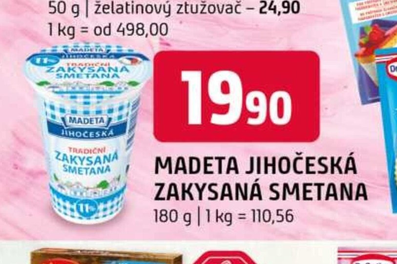 Madeta jihočeská zakysaná smetana 180 g