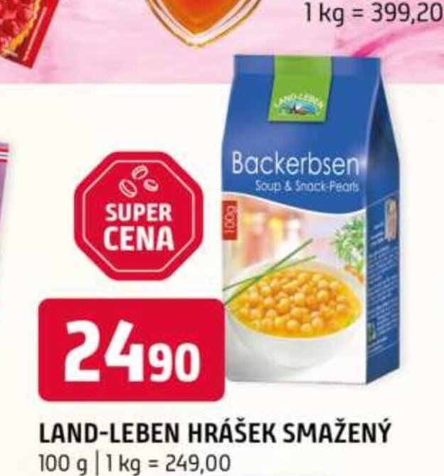 Land-Leben hrášek smažený 100 g
