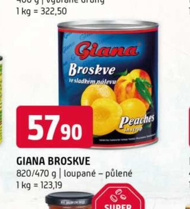 Giana broskve 820/470 g