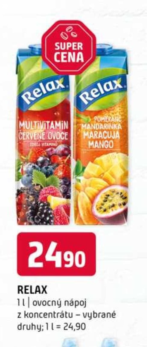RELAX 1 l | ovocný nápoj z koncentrátu – vybrané druhy