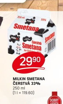 MILKIN SMETANA ČERSTVÁ 33%