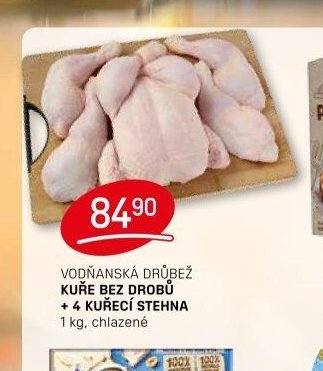 VODŇANSKÁ DRŮBEŽ KUŘE BEZ DROBŮ + 4 KUŘECÍ STEHNA
