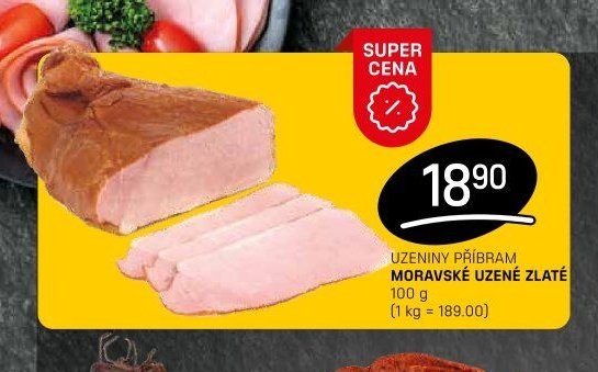 UZENINY PŘÍBRAM MORAVSKÉ UZENÉ ZLATÉ