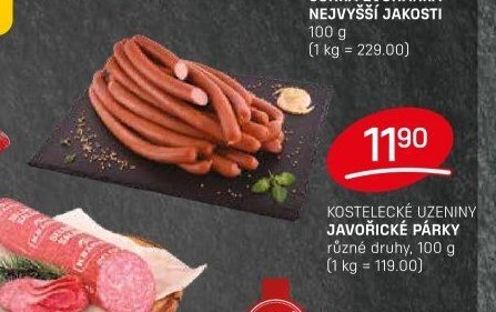 KOSTELECKÉ UZENINY JAVOŘICKÉ PÁRKY