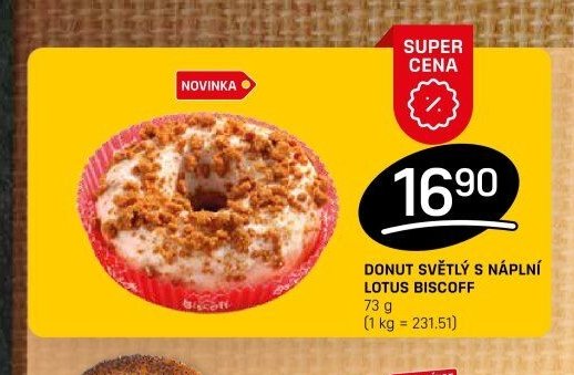 Donut světlý s náplní Lotus Biscoff