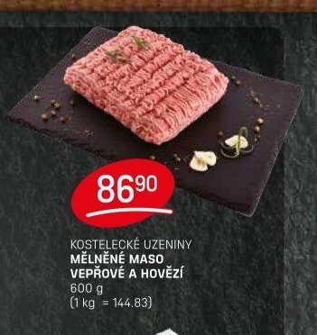 Kostelecké uzeniny mleté maso vepřové a hovězí