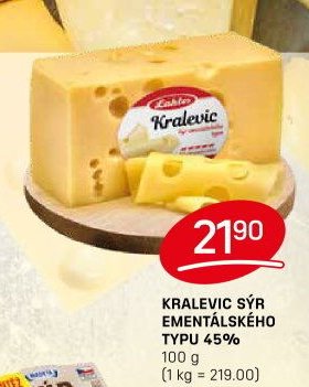 KRALEVIC SÝR EMENTÁLSKÉHO TYPU 45%