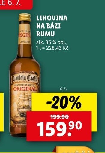 Lihovina na bázi rumu Captain Cook's