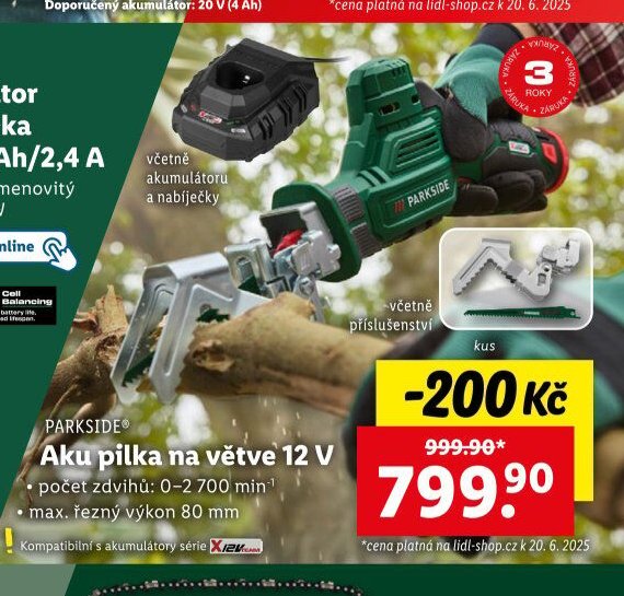 PARKSIDE Aku pilka na větve 12 V