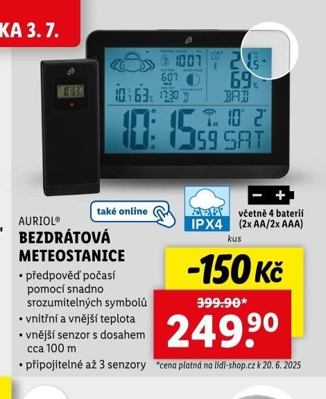 AURIOL BEZDRÁTOVÁ METEOSTANICE