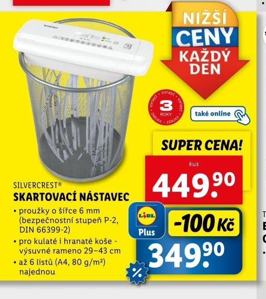 SILVERCREST SKARTOVACÍ NÁSTAVEC