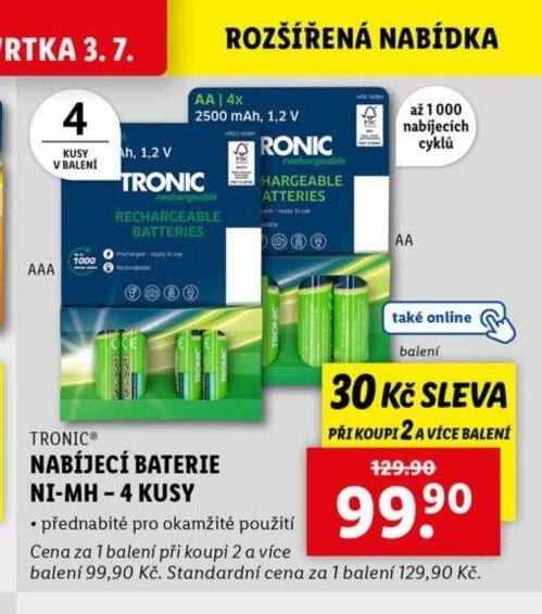 Tronic nabíjecí baterie Ni-MH