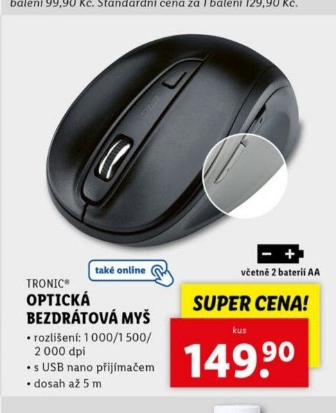 Tronic optická bezdrátová myš