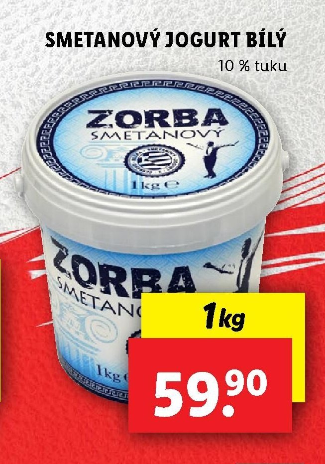 Zorba Smetanový jogurt bílý 1 kg