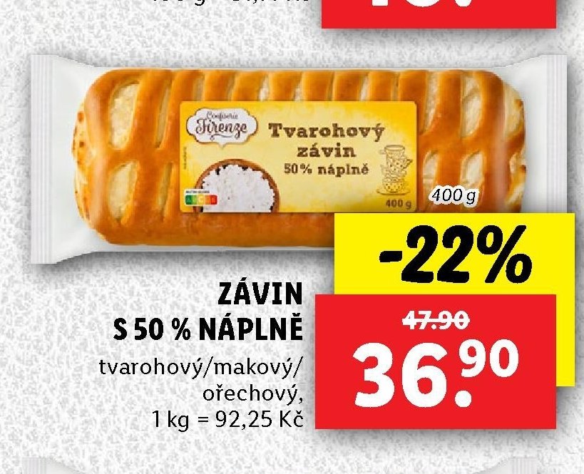 Závin s 50% náplní