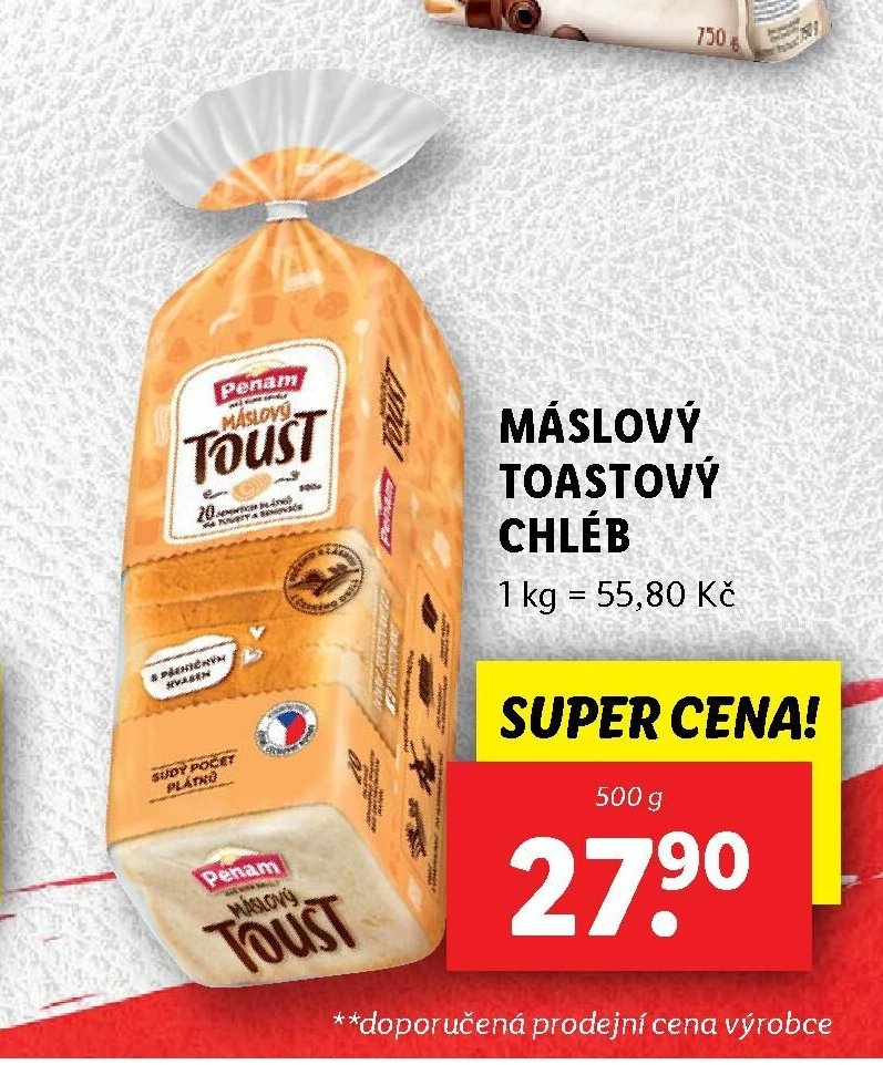 Penam máslový toastový chléb