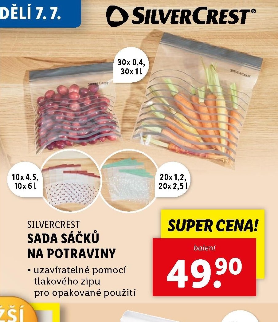 Silvercrest sada sáčků na potraviny