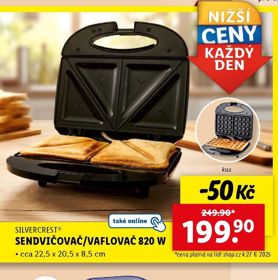 Silvercrest sendvičovač/vaflovač 820 W