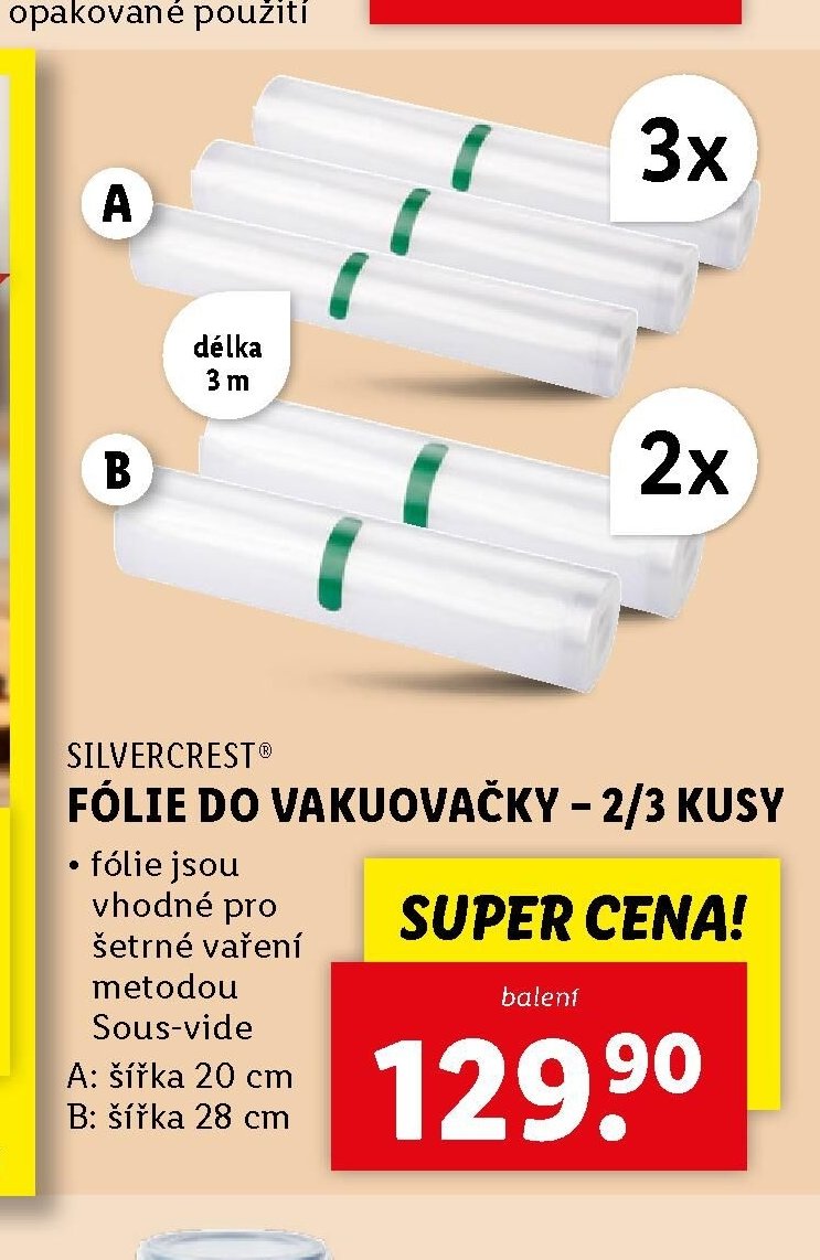 Silvercrest fólie do vakuovačky - 2/3 kusy