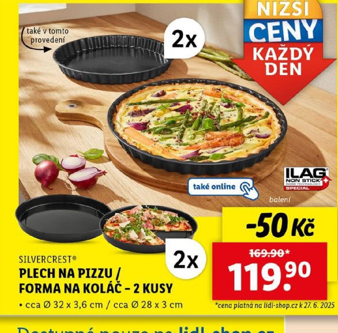 SILVERCREST PLECH NA PIZZU / FORMA NA KOLÁČ – 2 KUSY