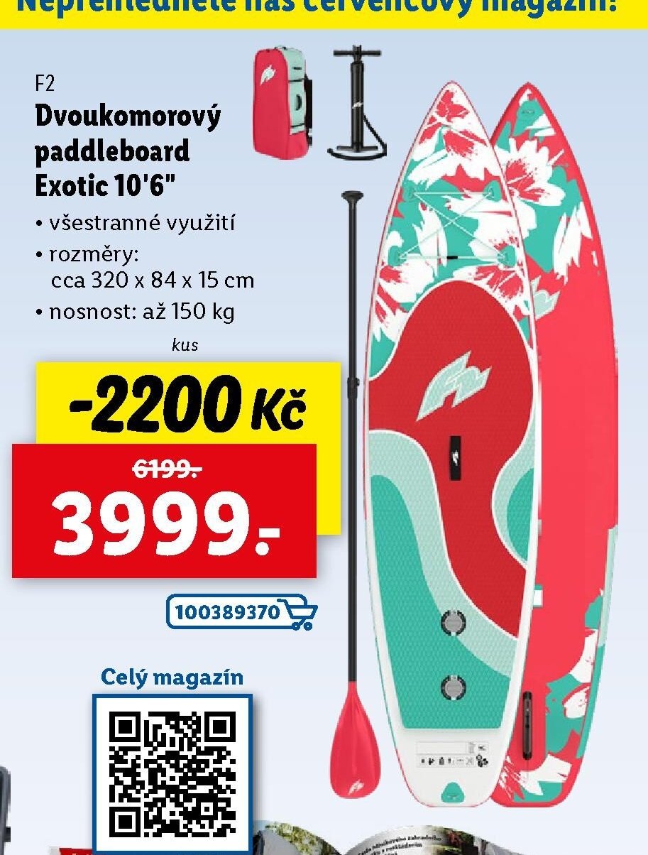 F2 Dvoukomorový paddleboard Exotic 10'6
