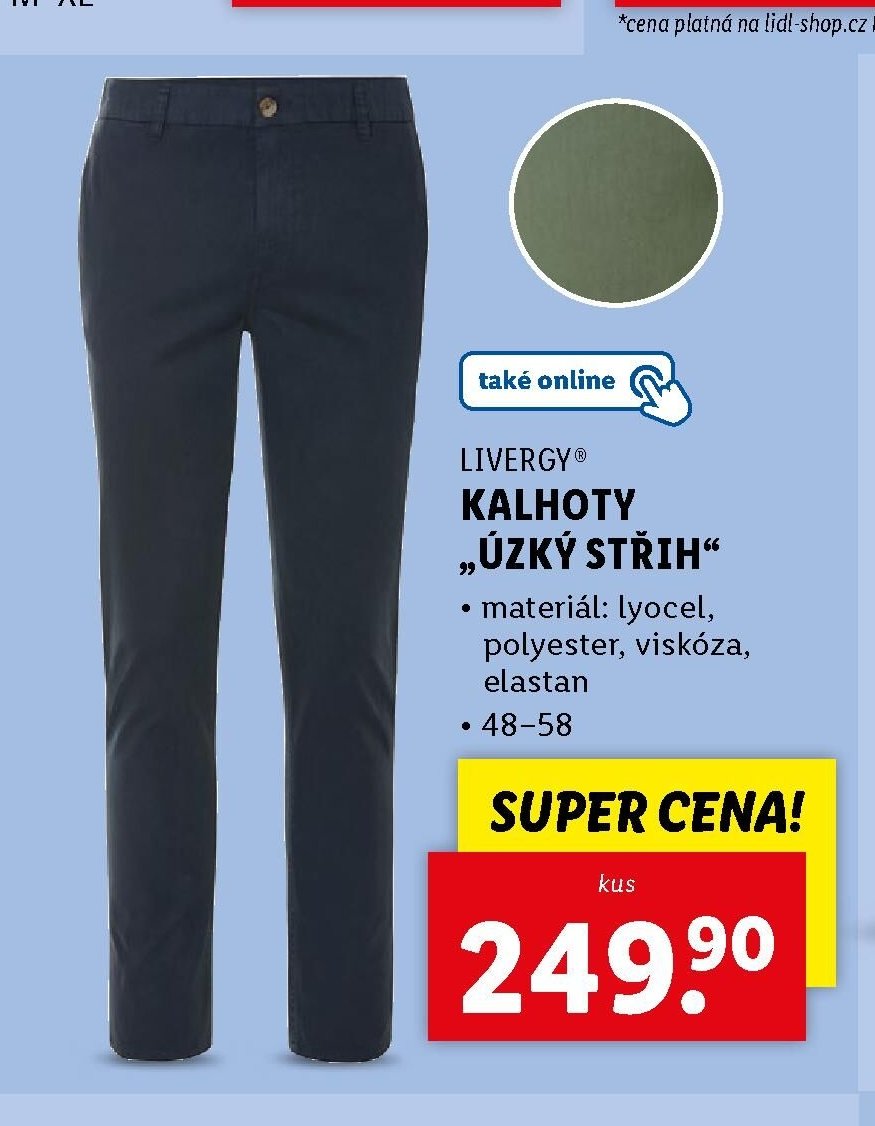 LIVERGY KALHOTY „ÚZKÝ STŘIH“