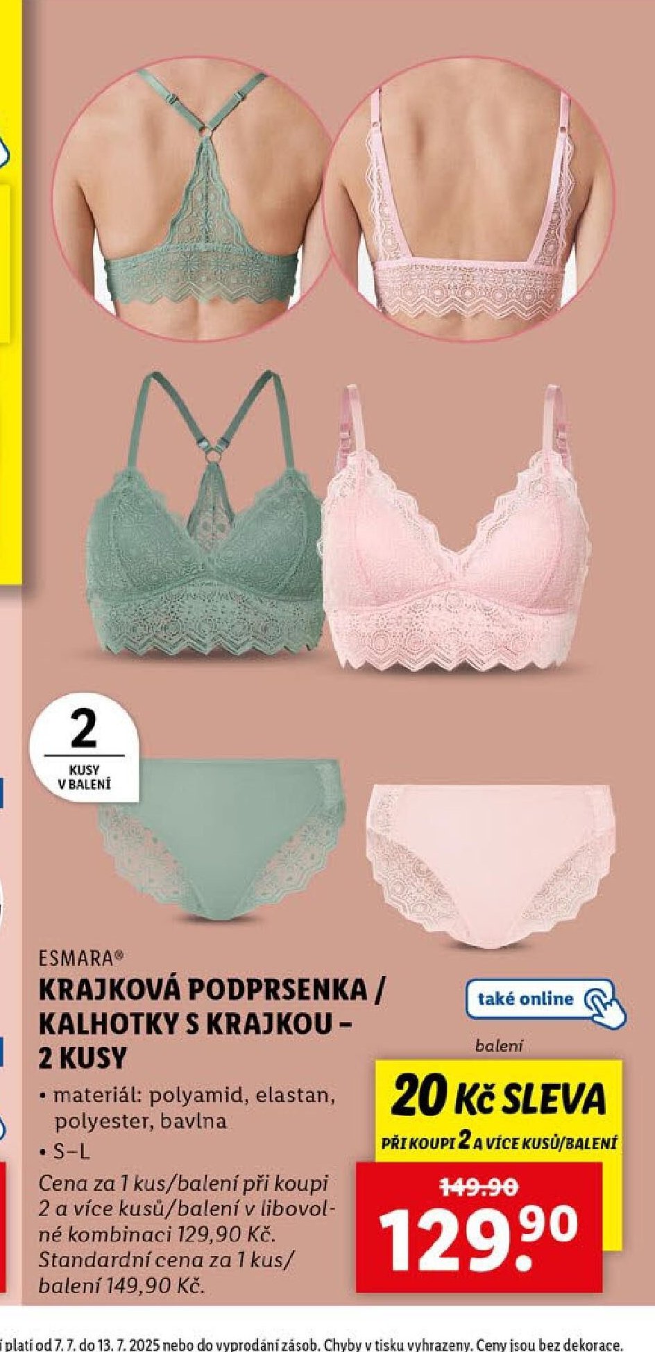 Esmara krajková podprsenka / kalhotky s krajkou