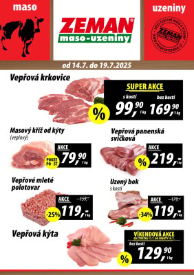 aktuální leták ZEMAN maso - uzeniny 14.7.2025-19.7.2025