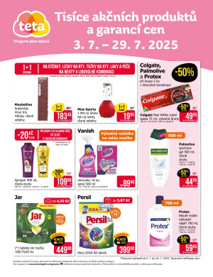 aktuální leták Teta drogerie 3.7.2025-29.7.2025