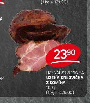 UZENÁŘSTVÍ VÁVRA UZENÁ KRKOVIČKA Z KOMÍNA
