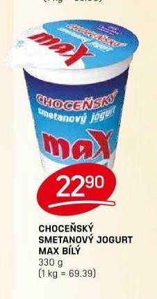 Choceňský smetanový jogurt max bílý