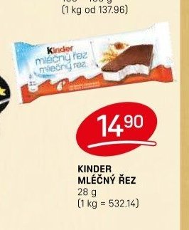 Kinder mléčný řez