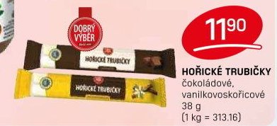 HOŘICKÉ TRUBIČKY čokoládové, vanilkovoskořicové 38 g