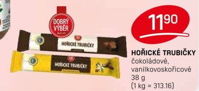 HOŘICKÉ TRUBIČKY čokoládové, vanilkovoskořicové 38 g