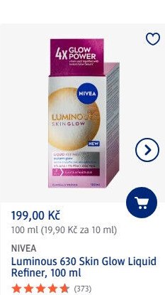 NIVEA Luminous 630 Skin Glow Liquid Refiner, 100 ml